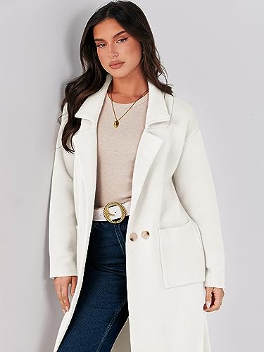 ANRABESS Women Fall Coat Long Sleeve Jacket Coatigan Open Front Button Pockets Long Cardigan Oversized Slouchy Sweater Coat 2023 Trendy Clothes B1132mibai-L