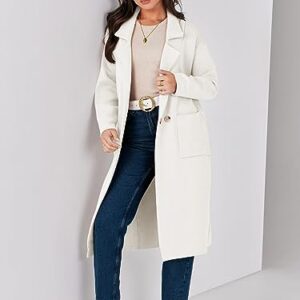 ANRABESS Women Fall Coat Long Sleeve Jacket Coatigan Open Front Button Pockets Long Cardigan Oversized Slouchy Sweater Coat 2023 Trendy Clothes B1132mibai-L