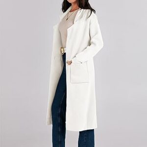 ANRABESS Women Fall Coat Long Sleeve Jacket Coatigan Open Front Button Pockets Long Cardigan Oversized Slouchy Sweater Coat 2023 Trendy Clothes B1132mibai-L