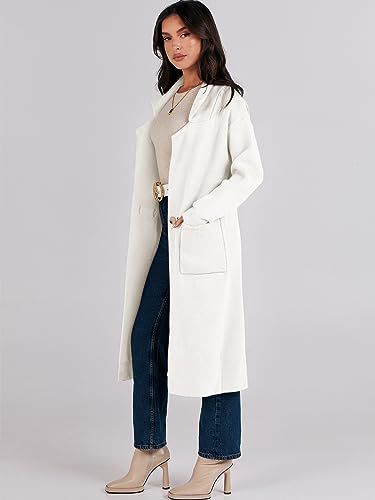 ANRABESS Women Fall Coat Long Sleeve Jacket Coatigan Open Front Button Pockets Long Cardigan Oversized Slouchy Sweater Coat 2023 Trendy Clothes B1132mibai-L