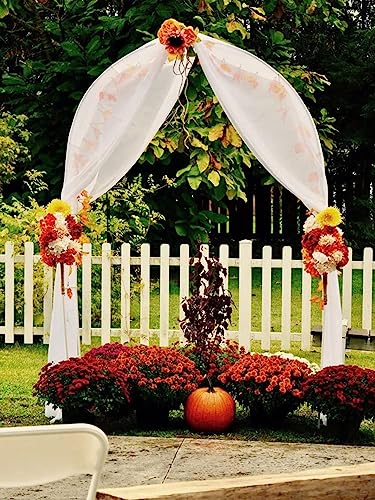 Heavy Duty Metal Garden Arch, Rose Arches Arbor Flower Stand, Wedding Arch Party Ceremony Decoration Climbing Plant Support Trellis, with Base,White,W1.2M*H2.2M