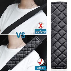 FANTIA 2 PCS Car Seat Belt Pads Cover, Seat Belt Shoulder Strap Covers Protector to Release Stress to Your Neck and Shoulder for a Safety Driving (Black)