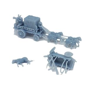 outland models scenery old west horse carriage battle wagon set 1:160 n scale