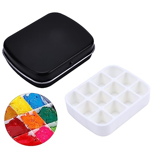 Ouligay Empty Watercolor Palette Metal Mini Empty Watercolor Tin with Lid Portable Paint Palette Travel Watercolor Tray Palette Small Painting Tray Palette Containers for Plein Air Painting