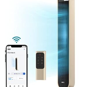 Dreo Tower Fan Smart Voice Control, 25 DB Quiet DC Portable Bladeless Fan, 90° Oscillating, 12H Timer, 42 Inch Floor Fans & Smart Tower Fan Voice Control, 120° Oscillating Fan Works
