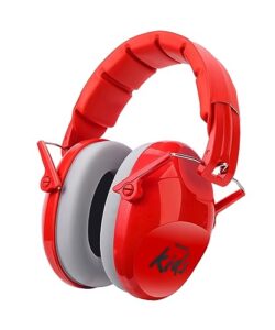 prohear 032 2.0 noise cancelling headphones for kids - 25db noise reduction - adjustable sensory ear protection muffs for concert, fireworks, monster truck shows, school - red