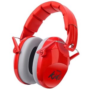 PROHEAR 032 2.0 Noise Cancelling Headphones for Kids - 25dB Noise Reduction - Adjustable Sensory Ear Protection Muffs for Concert, Fireworks, Monster Truck Shows, School - Red