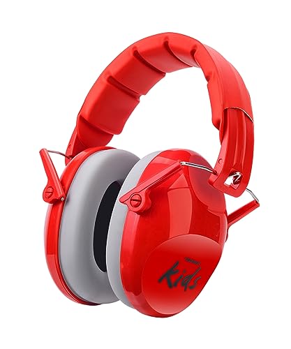 PROHEAR 032 2.0 Noise Cancelling Headphones for Kids - 25dB Noise Reduction - Adjustable Sensory Ear Protection Muffs for Concert, Fireworks, Monster Truck Shows, School - Red