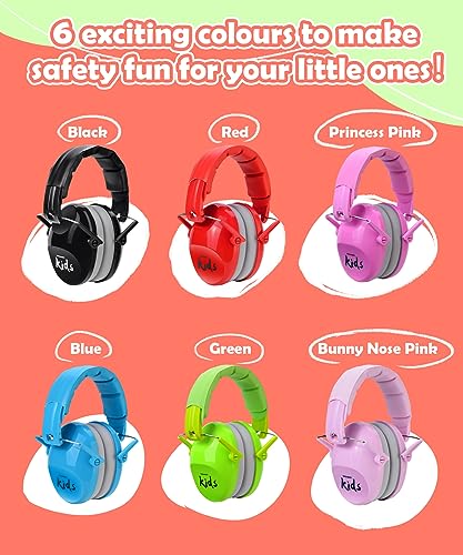 PROHEAR 032 2.0 Noise Cancelling Headphones for Kids - 25dB Noise Reduction - Adjustable Sensory Ear Protection Muffs for Concert, Fireworks, Monster Truck Shows, School - Red