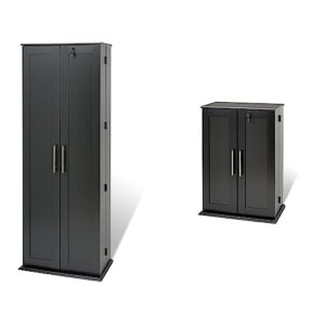 prepac grande locking media storage cabinet with shaker doors storage cabinet, black & locking media storage cabinet with shaker doors storage cabinet, black