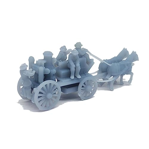 Outland Models Scenery Horse-Drawn Fire Engine Wagon w Firefighters 1:160 N Scale