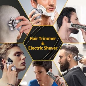 VOTMONI Head Shavers for Bald Men & Professional Barber Clippers Zero Gapped Hair Trimmer for Men, Rotary Bald Shavers Cordless Beard Trimmer Grooming Kit