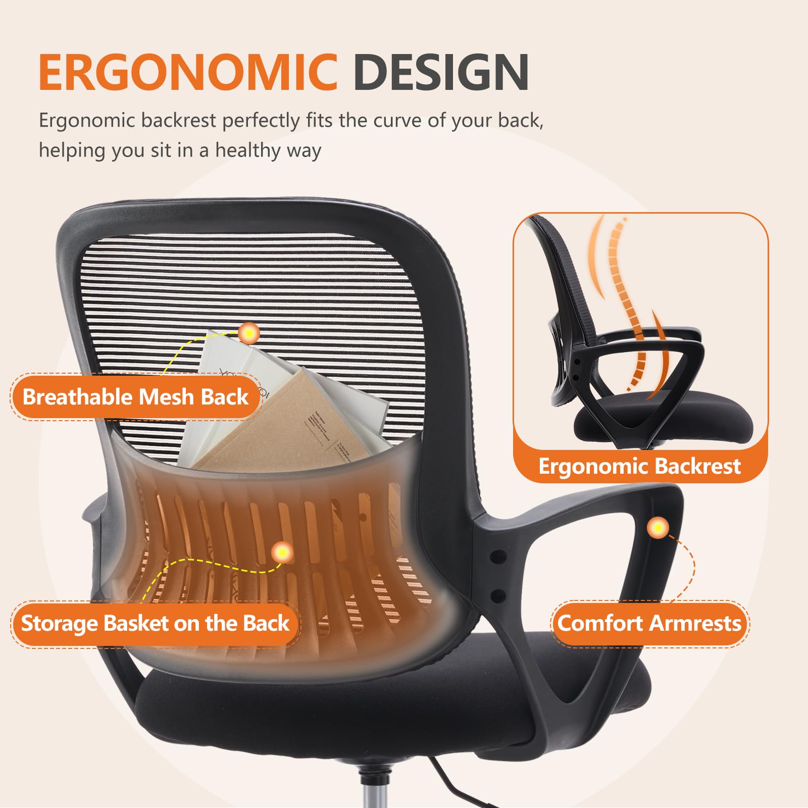 Drafting Chair Tall Office Chair Standing Desk Chair with Thicker Seat, Tall Desk Chair Ergonomic High Office Chair with Adjustable Foot-Ring, Counter Height Office Chairs for Bar Height Desk