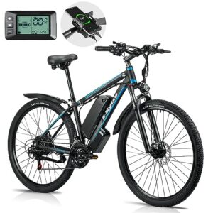 e·bycco 29'' electric bike for adults, 750w, 48v 13ah battery, 28-32mph, 21 speed, lockable suspension electric mountain bicycle, pedal assist cruise commuter ebike, ul tested