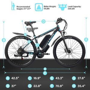 E·Bycco 29'' Electric Bike for Adults, 750W, 48V 13Ah Battery, 28-32MPH, 21 Speed, Lockable Suspension Electric Mountain Bicycle, Pedal Assist Cruise Commuter Ebike, UL Tested