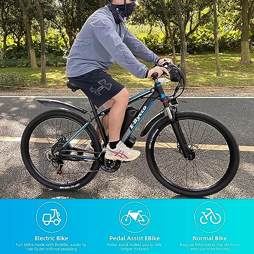E·Bycco 29'' Electric Bike for Adults, 750W, 48V 13Ah Battery, 28-32MPH, 21 Speed, Lockable Suspension Electric Mountain Bicycle, Pedal Assist Cruise Commuter Ebike, UL Tested