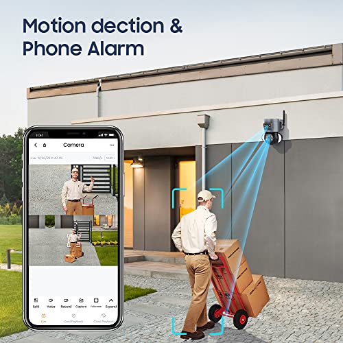 4MP Security Camera Outdoor, 10X Optical Zoom,Dual-Lens Wifi Wireless Camera,360° Pan/Tilt/Zoom Security Camera System with Motion Tracking, Two-Way Talk,Siren Alarm, Color Night Vision,Dual Screen