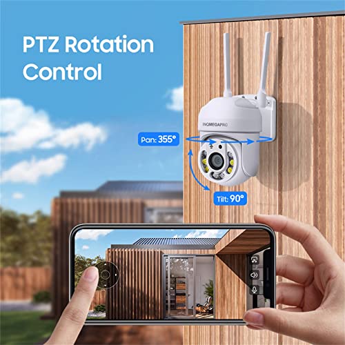 INQMEGA Security Camera Outdoor, 1080P Wireless WiFi IP Camera Home Security System 360° View,Motion Detection, auto Tracking,Two Way Talk,Full Color Night Vision