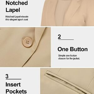 Sucolan Open Front Blazer for Women Business Causal Suit Jackets Fitted Long Sleeve Blazer Jackets Khaki M