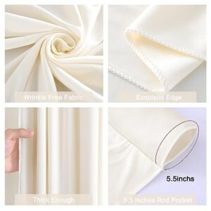 CO-AVE Champagne Backdrop Curtain for Parties 10x7ft Wrinkle Free Wedding Baby Shower Curtain Backdrop for Birthday Party Background Decorations White Chiffon Fabric Drapes 5x7ft, 2 Panels