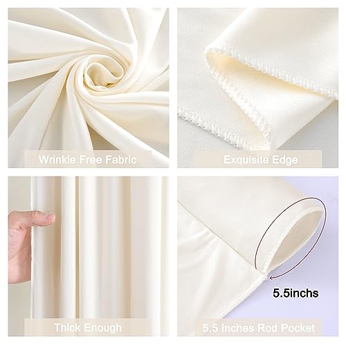 CO-AVE Champagne Backdrop Curtain for Parties 10x7ft Wrinkle Free Wedding Baby Shower Curtain Backdrop for Birthday Party Background Decorations White Chiffon Fabric Drapes 5x7ft, 2 Panels