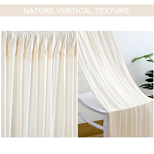 CO-AVE Champagne Backdrop Curtain for Parties 10x7ft Wrinkle Free Wedding Baby Shower Curtain Backdrop for Birthday Party Background Decorations White Chiffon Fabric Drapes 5x7ft, 2 Panels