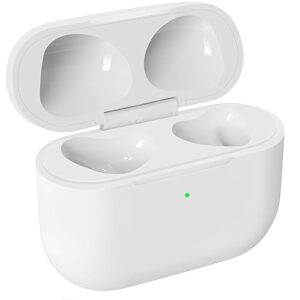 compatible for airpods 3rd charging case, wireless charger replacement case for airpods case 3rd gen with bluetooth pairing sync button, white