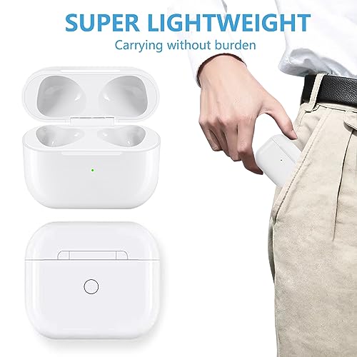 Compatible for AirPods 3rd Charging Case, Wireless Charger Replacement Case for AirPods Case 3rd Gen with Bluetooth Pairing Sync Button, White