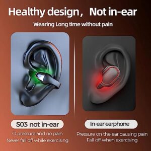 Bonibuds - Bonibuds Wireless Headphones Waterproof, Bone Conduction Earbuds, Wireless Ear Clip Bone Conduction Headphones for Running, Sports, Cycling, Driving (Black)