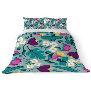 duvet cover sets california king -colorful floral leaves-bedding comforter set breathable setssoft microfiber 3 pcs