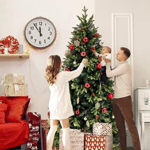 7.5ft Artificial Christmas Tree Holiday Xmas Tree w/ 1,400 Branch Tips, Christmas Tree Decorations, Christmas Tree Stand Metal Hinges & Foldable Base, Easy Assembly for Home, Office, Party Decoration