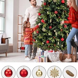 7.5ft Artificial Christmas Tree Holiday Xmas Tree w/ 1,400 Branch Tips, Christmas Tree Decorations, Christmas Tree Stand Metal Hinges & Foldable Base, Easy Assembly for Home, Office, Party Decoration