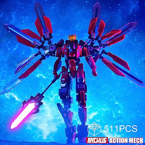 Athena Battle Angel Action Mech Model Set, 511PCS Mecha Action Figure Building Kit, Perfect Cool Robot Gift for Christmas Birthday Reward Surprise | Compatible with Lego Marvel |