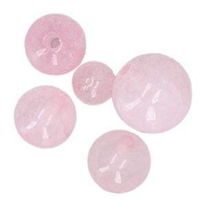 Tissting Rose Quartz Bead, 340 Pcs 4mm 6mm 8mm 10mm Natural Rose Quartz Beads with Box, for Jewelry Making DIY Bracelet Necklace, Stone Beads Box Set Kits