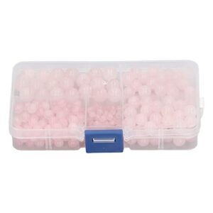 Tissting Rose Quartz Bead, 340 Pcs 4mm 6mm 8mm 10mm Natural Rose Quartz Beads with Box, for Jewelry Making DIY Bracelet Necklace, Stone Beads Box Set Kits