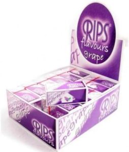 rips 'grape' flavoured cigaretter rolling papers - 24 rolls