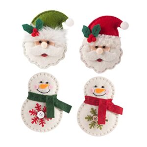 BESPORTBLE Santa Ornament House Ornaments Nativity Ornaments 4pcs Christmas Santa Ornaments Christmas Felt Ornaments Snowman Small Hanging Decors Pendant Ornament Christmas Ornaments Decorate