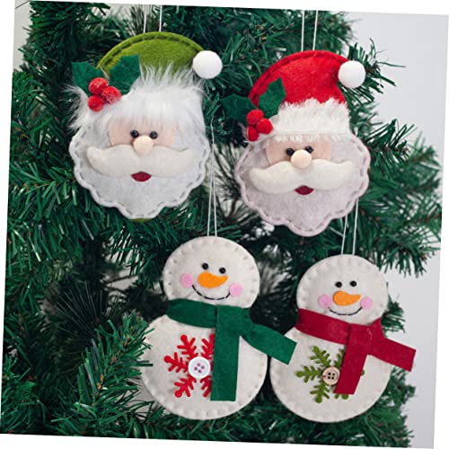 BESPORTBLE Santa Ornament House Ornaments Nativity Ornaments 4pcs Christmas Santa Ornaments Christmas Felt Ornaments Snowman Small Hanging Decors Pendant Ornament Christmas Ornaments Decorate