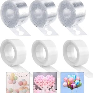 Balloon Decorating Strip Kit for Arch Garland 2 Balloon Ribbon, 2 Pcs Tying Tool, 2 Ballon Flower Clip for Party Wedding Birthday Xmas Baby Shower DIY