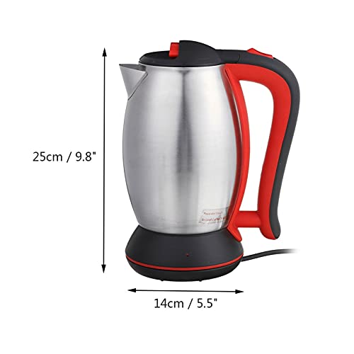 SieHam Teas, Kettles 2000W 2L Kettles for Boiling Water Stainless Steel Kitchen Coffee Maker Portable Espressohine Fast Heat Resistant Waterproof Teapot/Red/2000W 2L