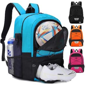 hsmihair soccer bag-soccer backpack & backpack for & football volleyball & basketball,with ball compartment and separate cleat training package