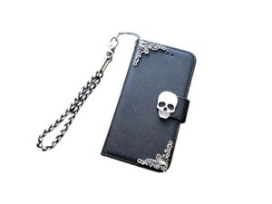 skull phone leather wallet removable case for iphone x xs xr 11 12 13 14 pro max samsung s23 s22 s21 s20 ultra note 20 10 plus mn1280