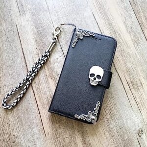 Skull phone leather wallet removable case for iPhone X XS XR 11 12 13 14 Pro Max Samsung S23 S22 S21 S20 Ultra Note 20 10 Plus Mn1280