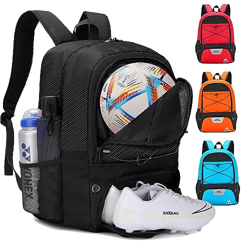 Hsmihair Soccer Bag-Soccer Backpack & Backpack for & Football Volleyball & Basketball,with Ball Compartment and Separate Cleat Training Package