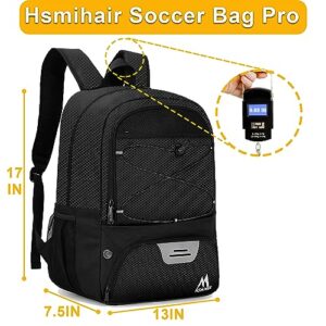 Hsmihair Soccer Bag-Soccer Backpack & Backpack for & Football Volleyball & Basketball,with Ball Compartment and Separate Cleat Training Package