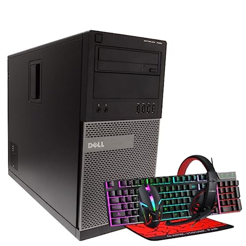 Dell OptiPlex Computer Gaming Desktop, Intel Core i5 4th gen 3.2GHz Processor, 16GB Ram, 1TB SSD, NVIDIA Gt 1030 2Gb DDR5, Ultronix Keyboard, Mouse, Mousepad, Headset Windows 10 Pro (Renewed)