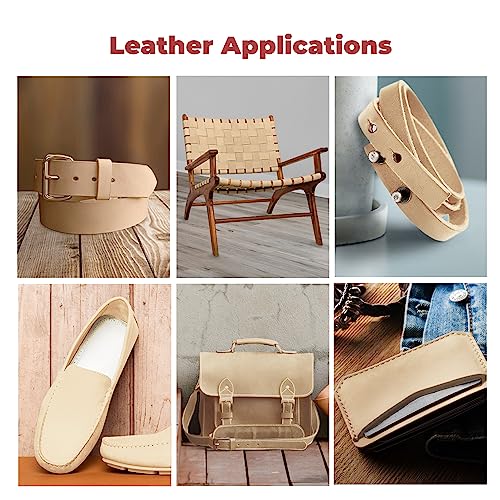 ELW Leather Blank Belt | 3-4 Oz. (1.2-1.6mm) Thickness | Size: 1-1/4"x40" (3.175x101cm) Cowhide Vegetable Tanned | Full Grain Strip, Strap | Ideal for DIY Belts for Tooling, Crafting & Stamping