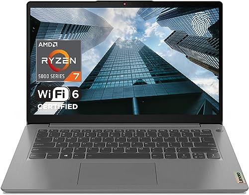 Lenovo Newest IdeaPad Laptop, 14” FHD Display, AMD Ryzen 7 5700U (Beats i7-1265U), 20GB RAM, 2TB SSD, Fingerprint Reader, Backlit Keyboard, Webcam, Wi-Fi 6, HDMI, SD Card Reader, Windows 11, Grey