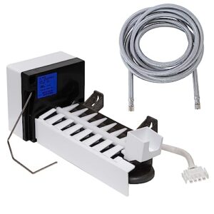 kitchen basics 101: 241798224 ice maker replacement for electrolux & frigidaire refrigerators 241642511 241798201 241798231 & 10 foot universal ice maker flexible braided stainless steel water supply