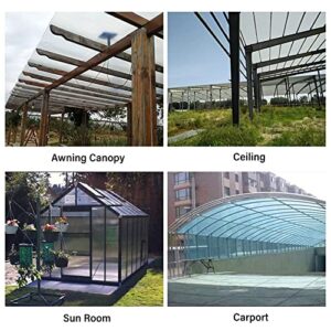 (Pack of 6) 24" x 48" 8mm Clear Twin Wall Polycarbonate Panels, Cold-Flexible, Clear, Strong Impact and Shatterproof - All-Weather Outdoor Garden and Greenhouse Covering…